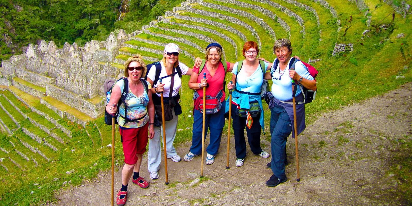 Inca Trail Express to Machu Picchu - Group on the ruins